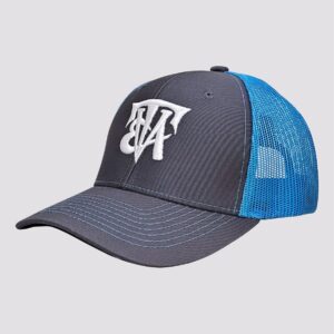 3D Signature Classic 6 Panel Truckers Hats (Grey/Blue)